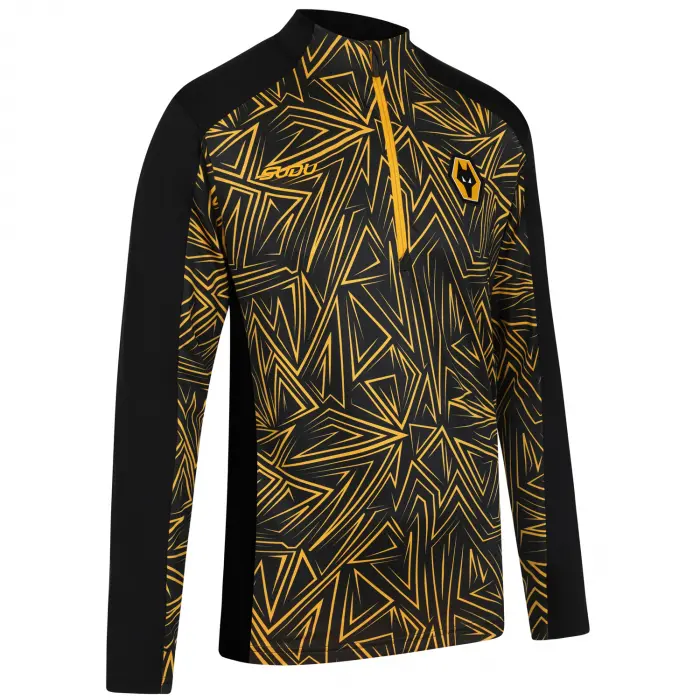 Wolverhampton Wanderers Store | Shop Official 2025-26 Home Pre Match 1/4 Zip – Black Wolves Gear